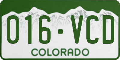 CO license plate 016VCD