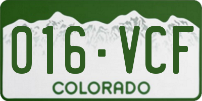 CO license plate 016VCF