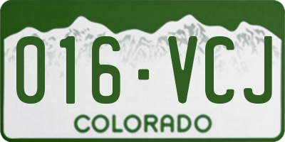 CO license plate 016VCJ
