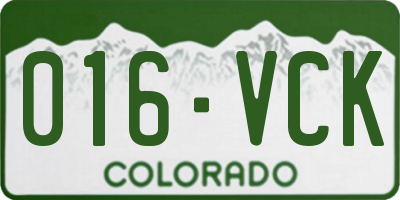 CO license plate 016VCK