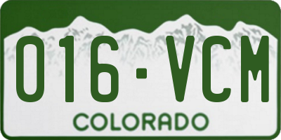 CO license plate 016VCM