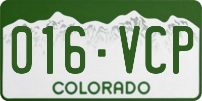 CO license plate 016VCP