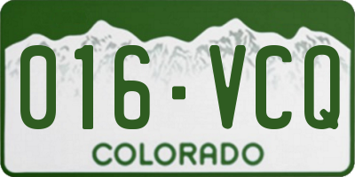 CO license plate 016VCQ