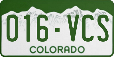 CO license plate 016VCS