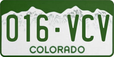 CO license plate 016VCV