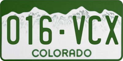CO license plate 016VCX