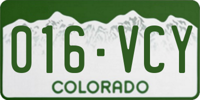 CO license plate 016VCY