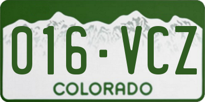CO license plate 016VCZ