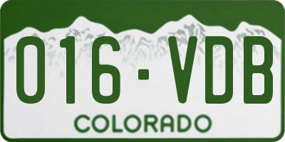 CO license plate 016VDB