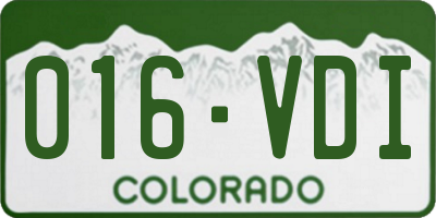 CO license plate 016VDI