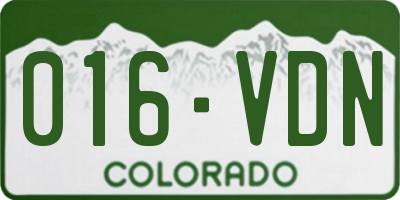 CO license plate 016VDN