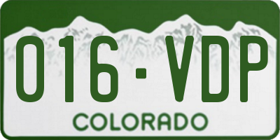 CO license plate 016VDP
