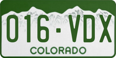 CO license plate 016VDX