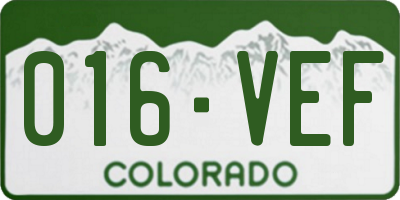 CO license plate 016VEF