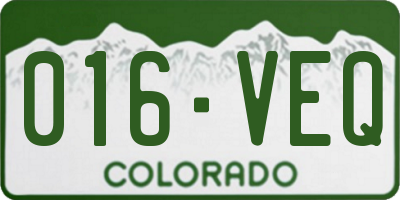 CO license plate 016VEQ