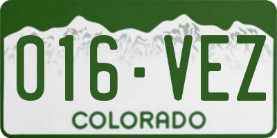 CO license plate 016VEZ