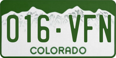 CO license plate 016VFN