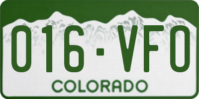 CO license plate 016VFO