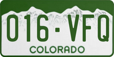 CO license plate 016VFQ