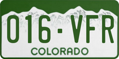 CO license plate 016VFR