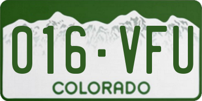 CO license plate 016VFU