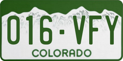 CO license plate 016VFY