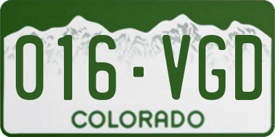 CO license plate 016VGD