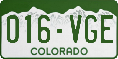CO license plate 016VGE