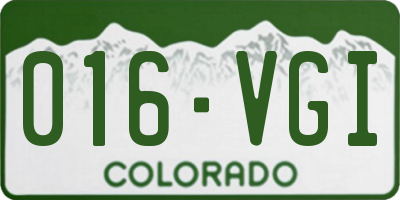 CO license plate 016VGI