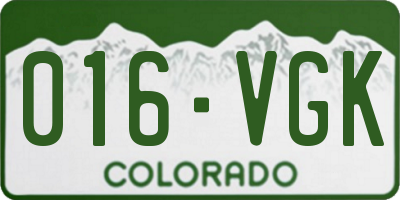 CO license plate 016VGK