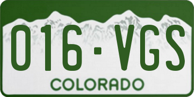 CO license plate 016VGS