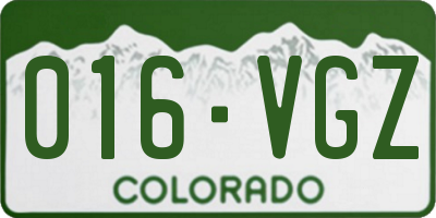 CO license plate 016VGZ