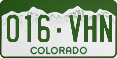 CO license plate 016VHN