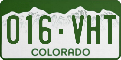 CO license plate 016VHT