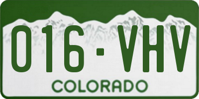 CO license plate 016VHV