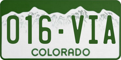 CO license plate 016VIA