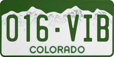 CO license plate 016VIB