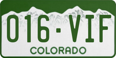 CO license plate 016VIF
