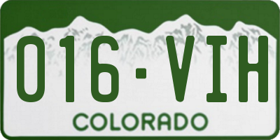 CO license plate 016VIH