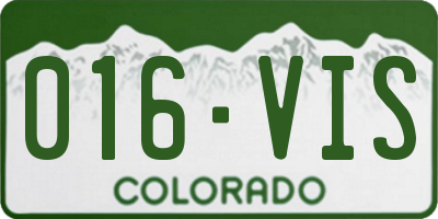 CO license plate 016VIS