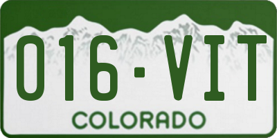 CO license plate 016VIT