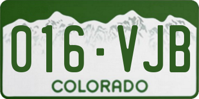 CO license plate 016VJB