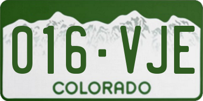 CO license plate 016VJE