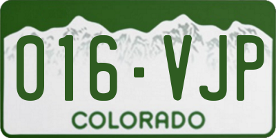 CO license plate 016VJP