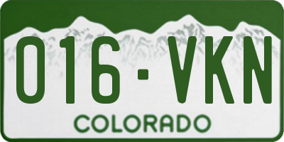 CO license plate 016VKN