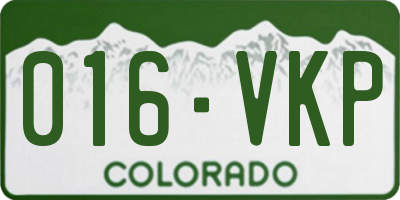 CO license plate 016VKP