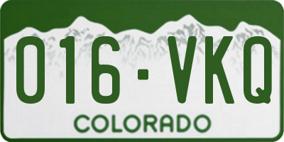 CO license plate 016VKQ
