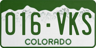 CO license plate 016VKS
