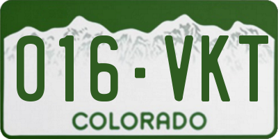 CO license plate 016VKT