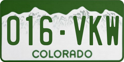 CO license plate 016VKW
